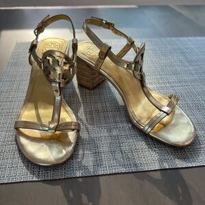 Tory Burch Gold Strappy Sandals